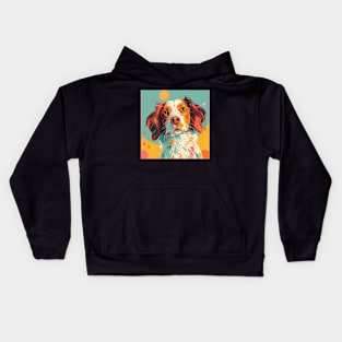 Retro Brittany: Pastel Pup Revival Kids Hoodie